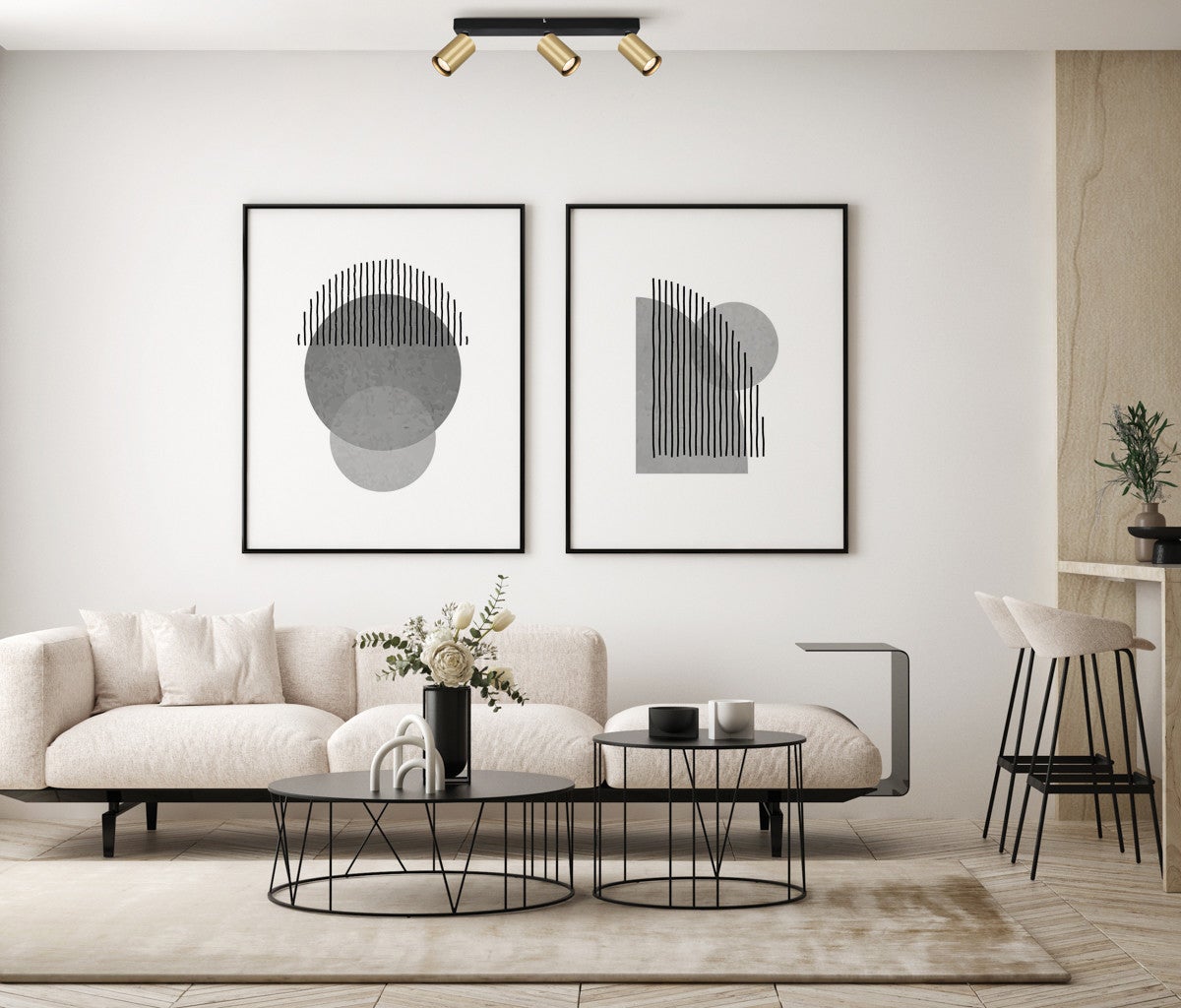 Lampa sufitowa wisząca Nesto mosiężno-czarna 3xGU10x10W reflektory wym: 13 x 43 x 5,5 cm aluminium Italux - 2