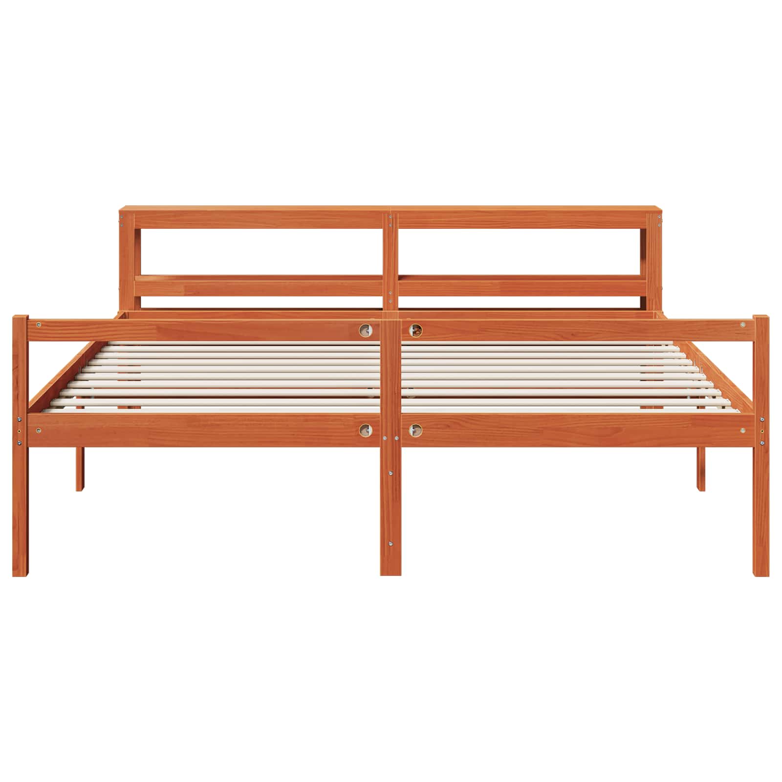 Cadre de lit, 2 pièces, en bois de pin massif, cire marron, pour la chambre - 6
