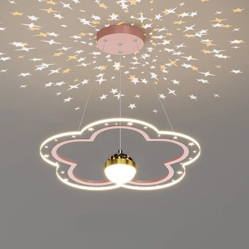 LOLLANDA Lustre pour chambre d'enfant, lustre en forme de fleur rose. Luminaire décoratif, blanc froid - 8