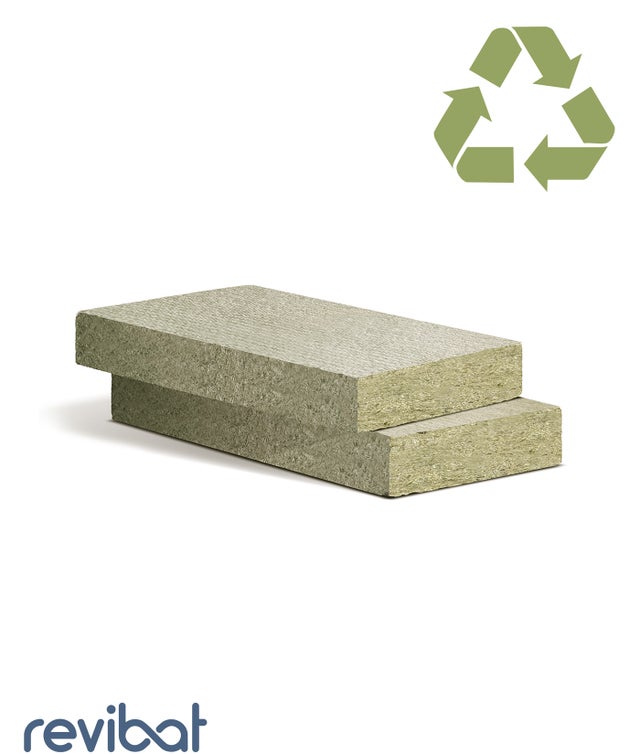 1 m² de laine de verre 100% recyclée REVIVER, EP.160mm, R=4.45, livré en balle de panneaux de 1,2x0,6m