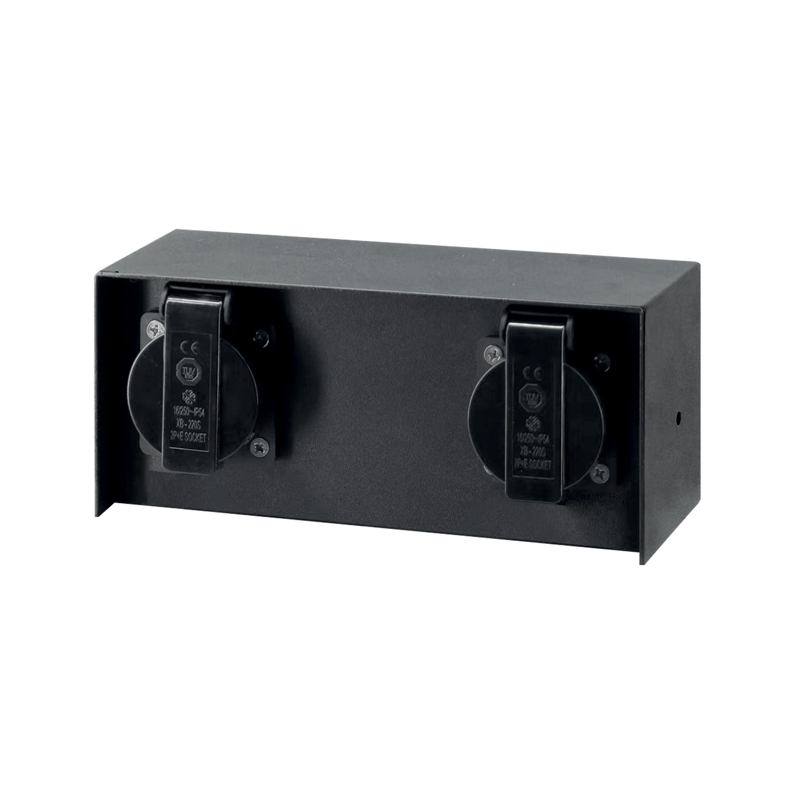 Gniazdo elewacyjne 2x 230V IP44 stal nierdzewna zewnętrzne czarne XUDO