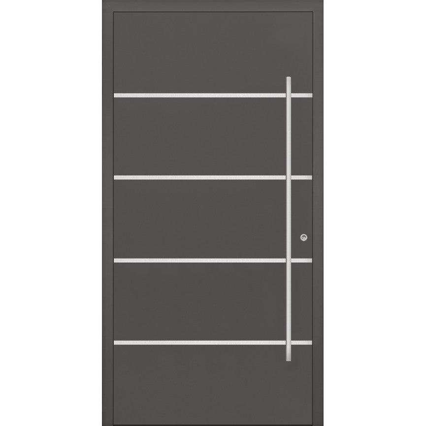 Puerta de entrada en aluminio passive alu f1 90 cm antracita - sentido de la apertura: derecha