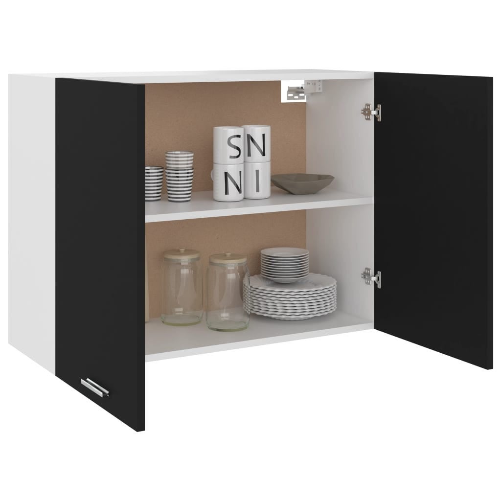 Meuble haut de cuisine Noir 80x31x60 cm - 2