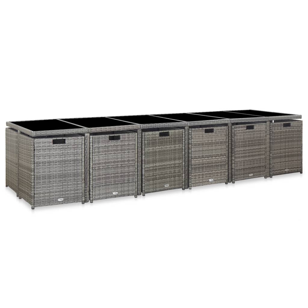 Salon de jardin 17 pcs avec coussins Résine tressée Anthracite 2 - 2