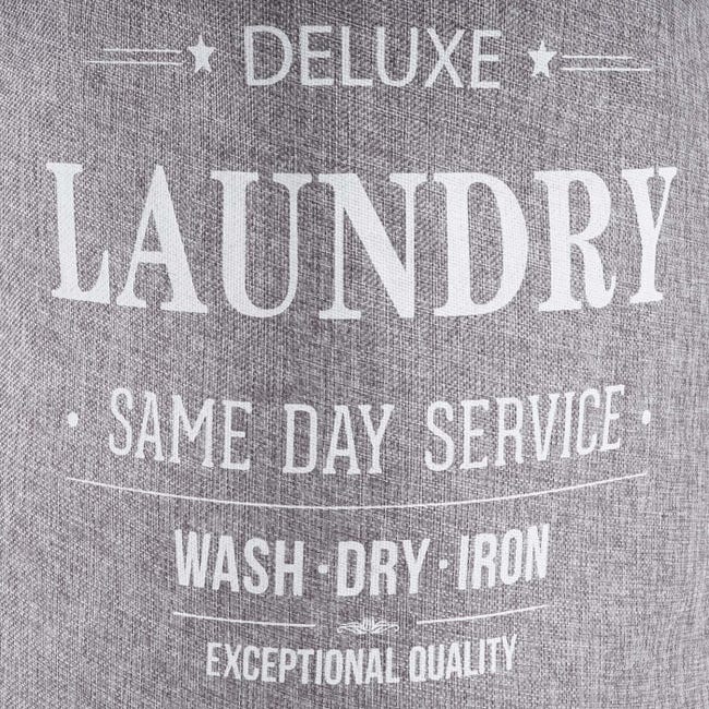 Cesta Portabiancheria 2 Scomparti 89L - Grigio Con Maniglie E Struttura Alluminio - Foto 11