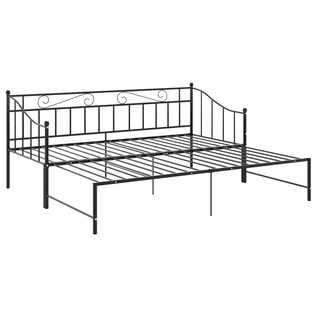 Maison Exclusive - Cadre de canapé-lit extensible sans matelas Noir Métal 90x200cm - 4