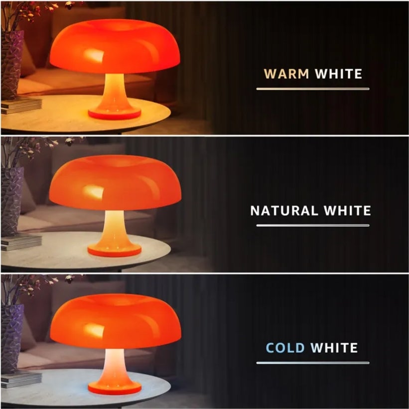 Itgoal Lampe champignon, lampe de table champignon orange, lampe de chevet champignon LED USB, 3 températures de couleur - 4