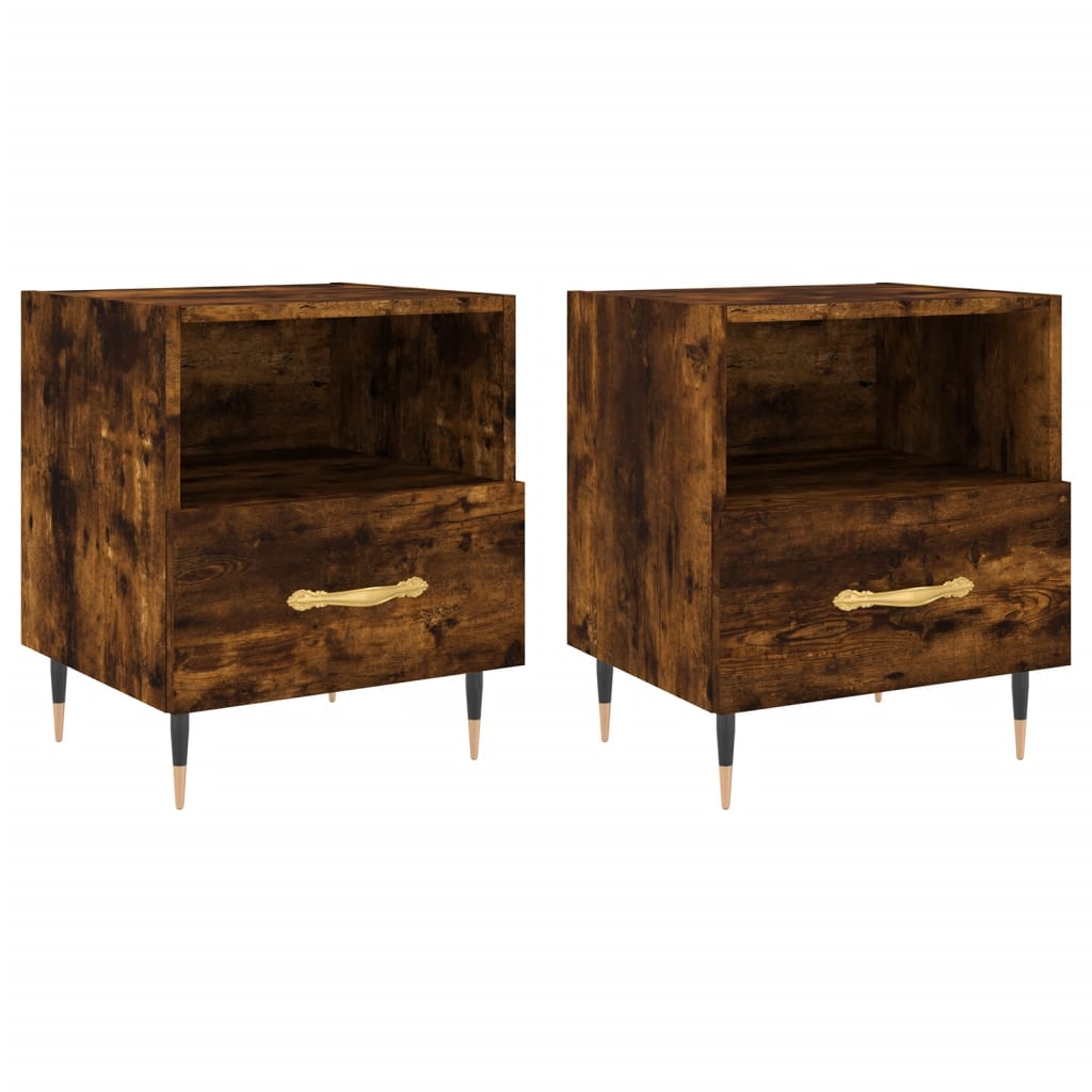 Maison Exclusive - Tables de chevet 2pcs chêne fumé 40x35x47,5cm bois d’ingénierie - 2
