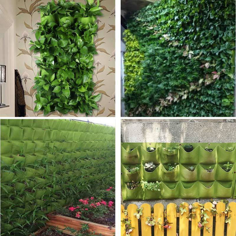 Wisząca torba do przechowywania doniczek, 9 pionowych toreb do uprawy, torba do uprawy, zielone pionowe ogrodnictwo, pojemnik na kwiaty, torba do prz