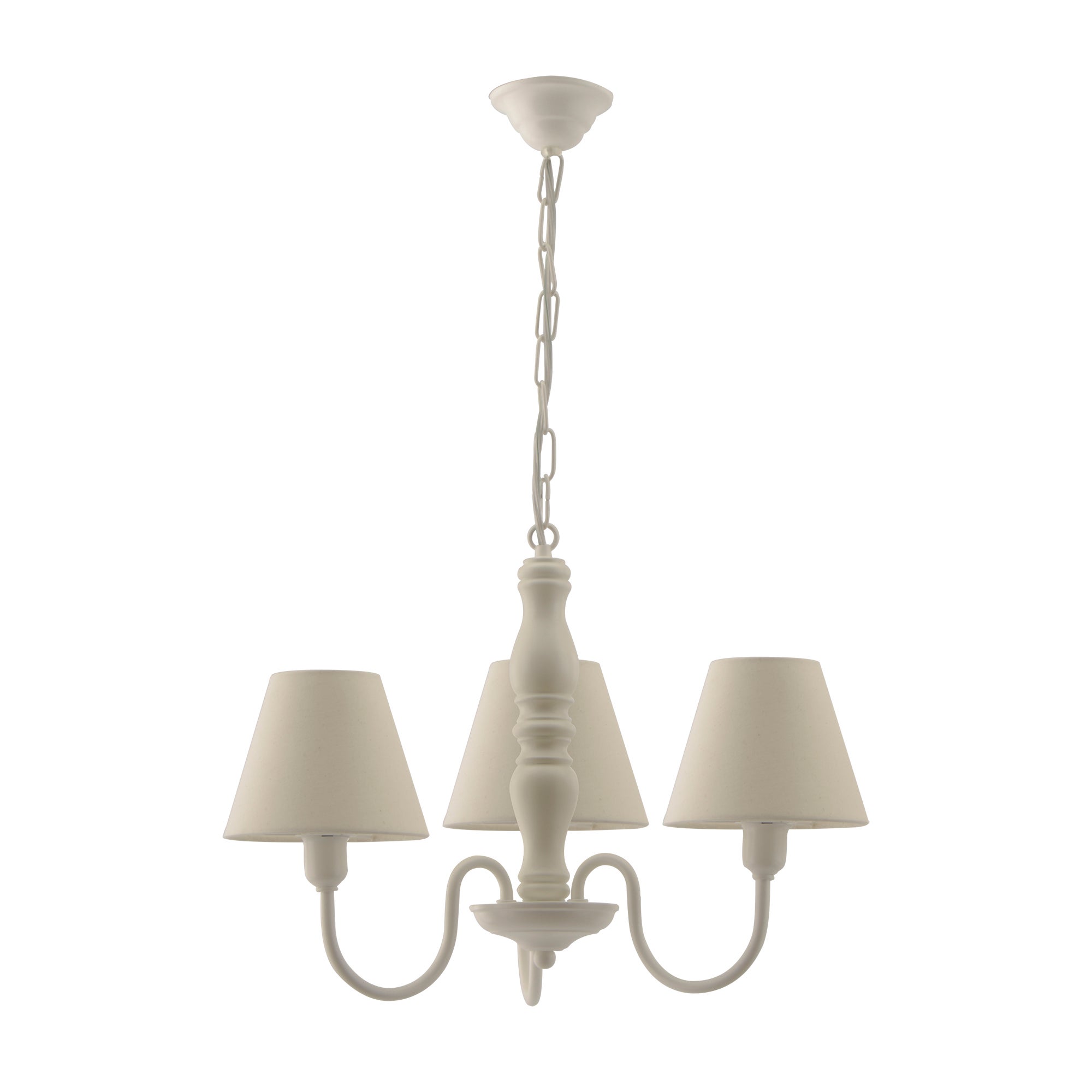 Lampadario in legno bianco a tre luci | Serie AGNES | Leroy Merlin