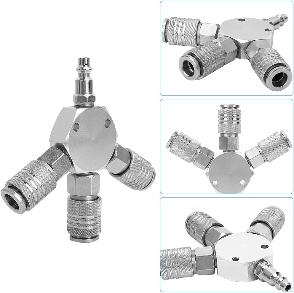 Répartiteur à air comprimé en Y - Raccord rapide - 3 voies - Raccord pneumatique - Raccord rapide - 1/4 F-NPT LEMROE - 4