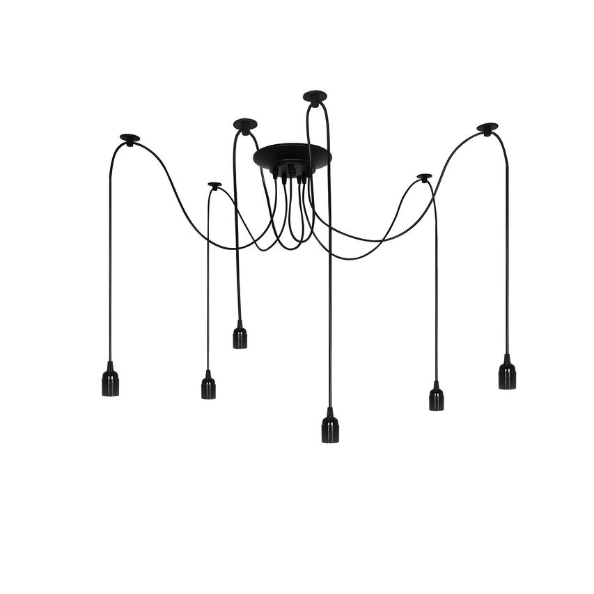 Lampa wisząca pająk Aranea 6xE27 czarny EDO777189 EDO SOLUTIONS