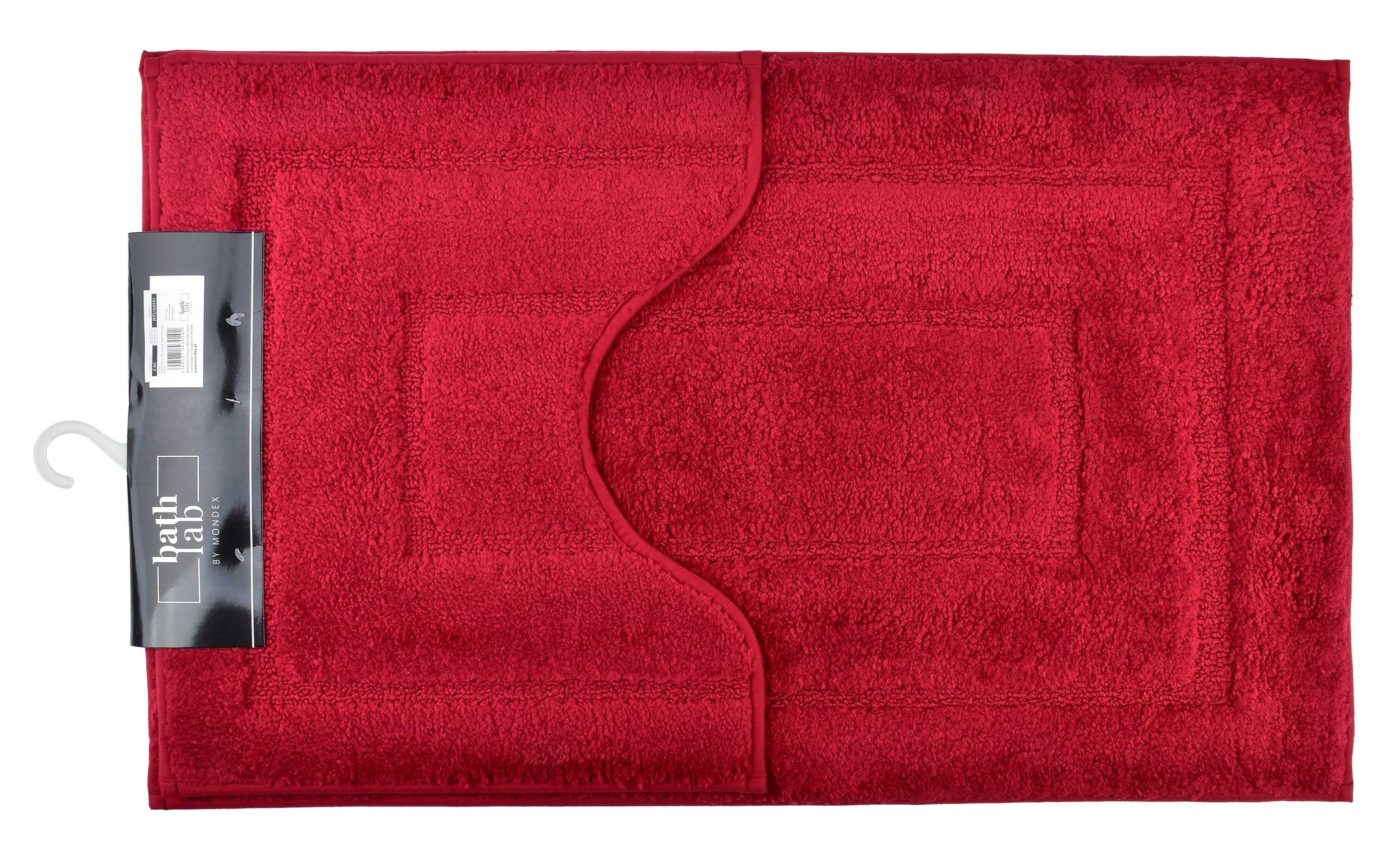 zac komplet 2 dywaników łazienkowych 50x40/50x80cm czerwony