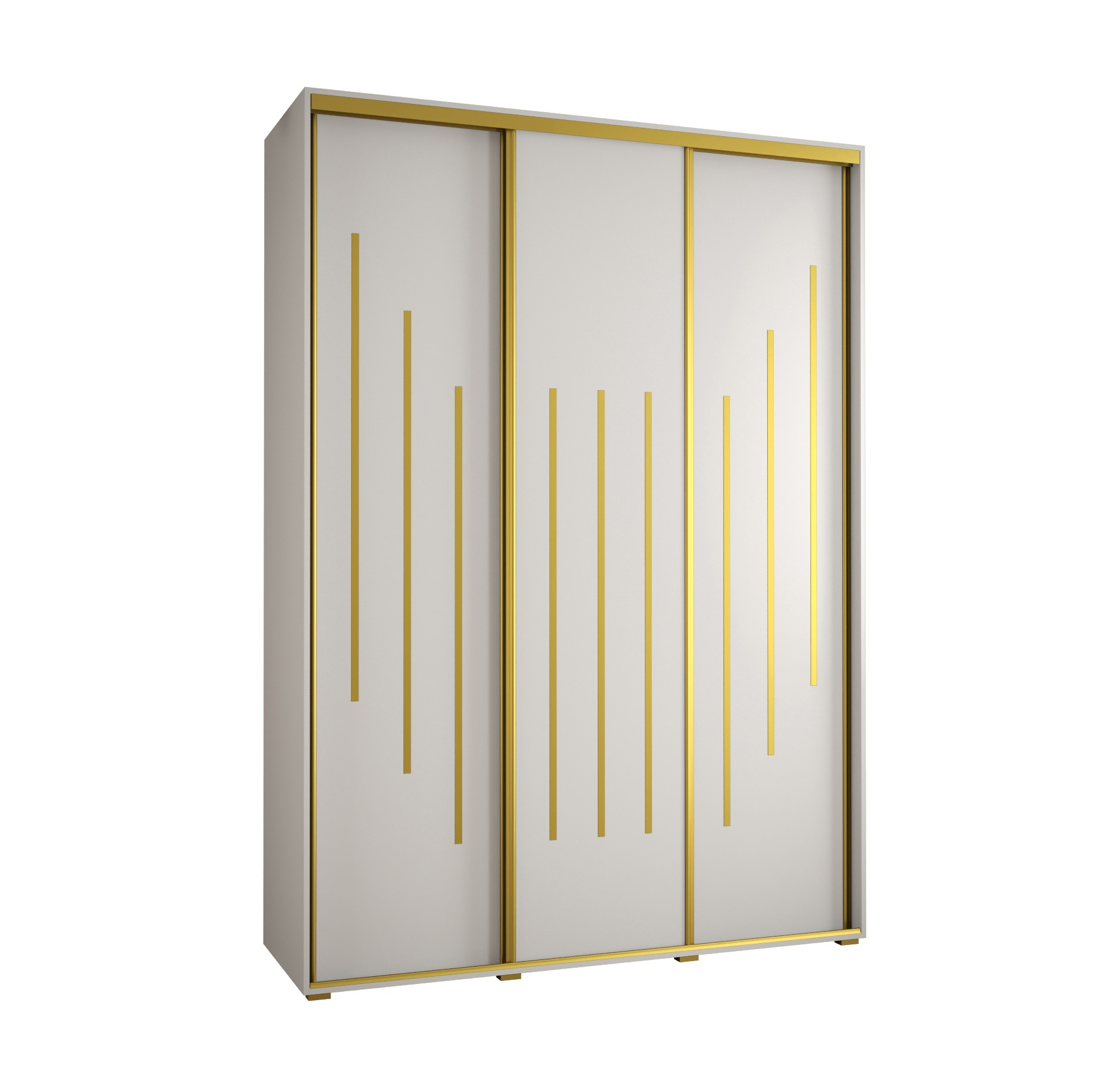 Szafa przesuwna wysoka Davos 8 170 x 60 x 235,2 cm biały + biały + u. złoty - Abiks Meble