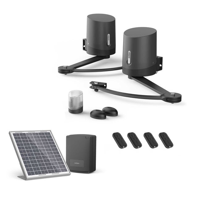 Motorisation pour portail à battants Avidsen ORANE510 + kit solaire + 2 télécommandes supplémentaires (4 en tout)