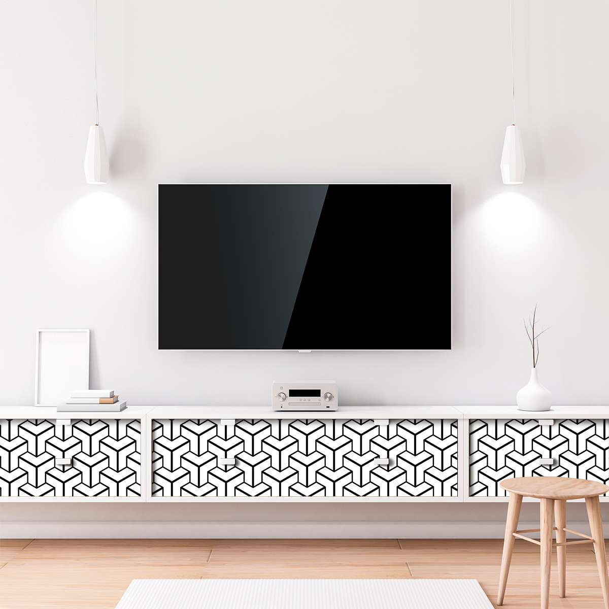 Vinilo muebles escandinavos hagen - adhesivo de pared - revestimiento sticker mural decorativo - 40x60cm