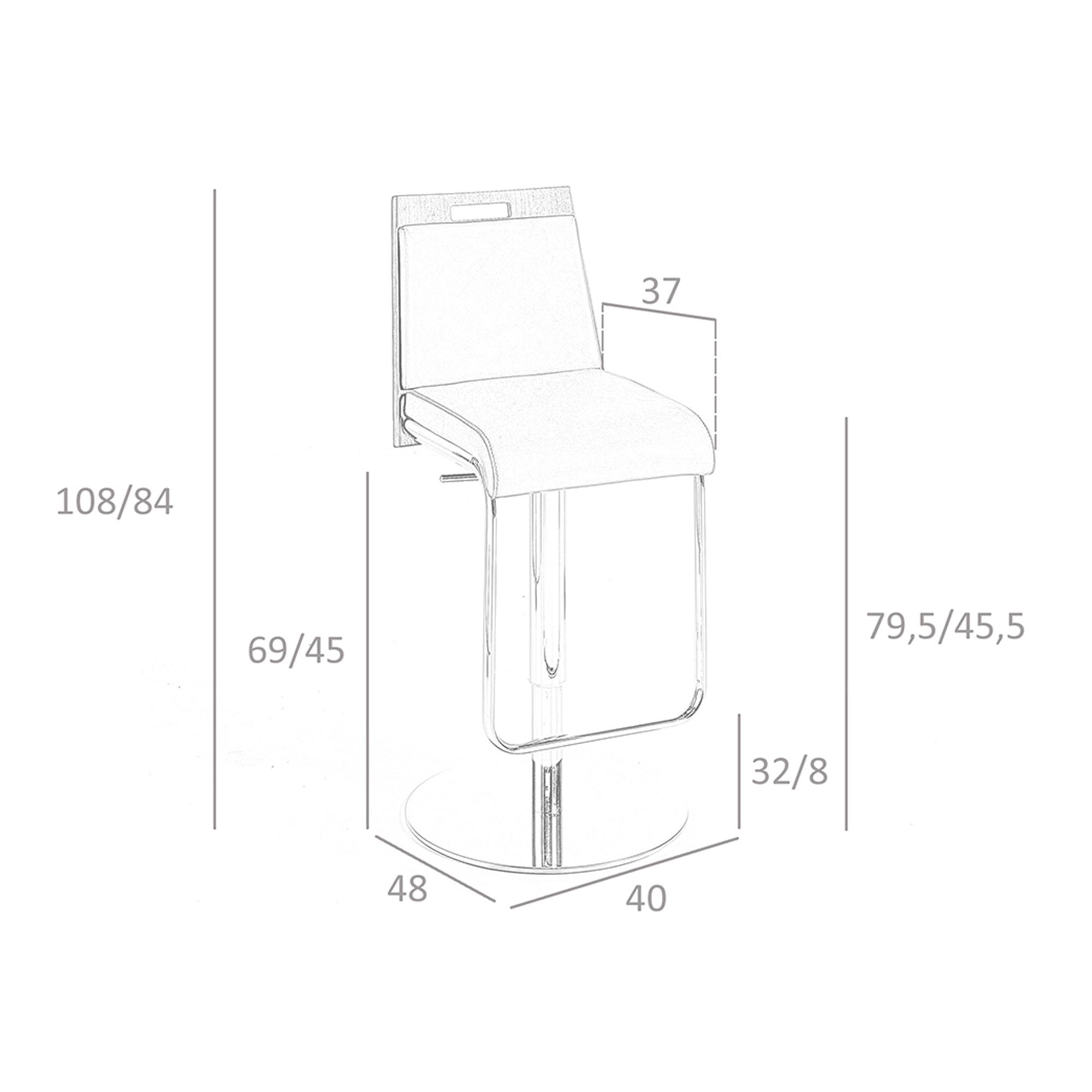 ANGEL CERDA Tabouret pivotant en similicuir marron et noyer - 5