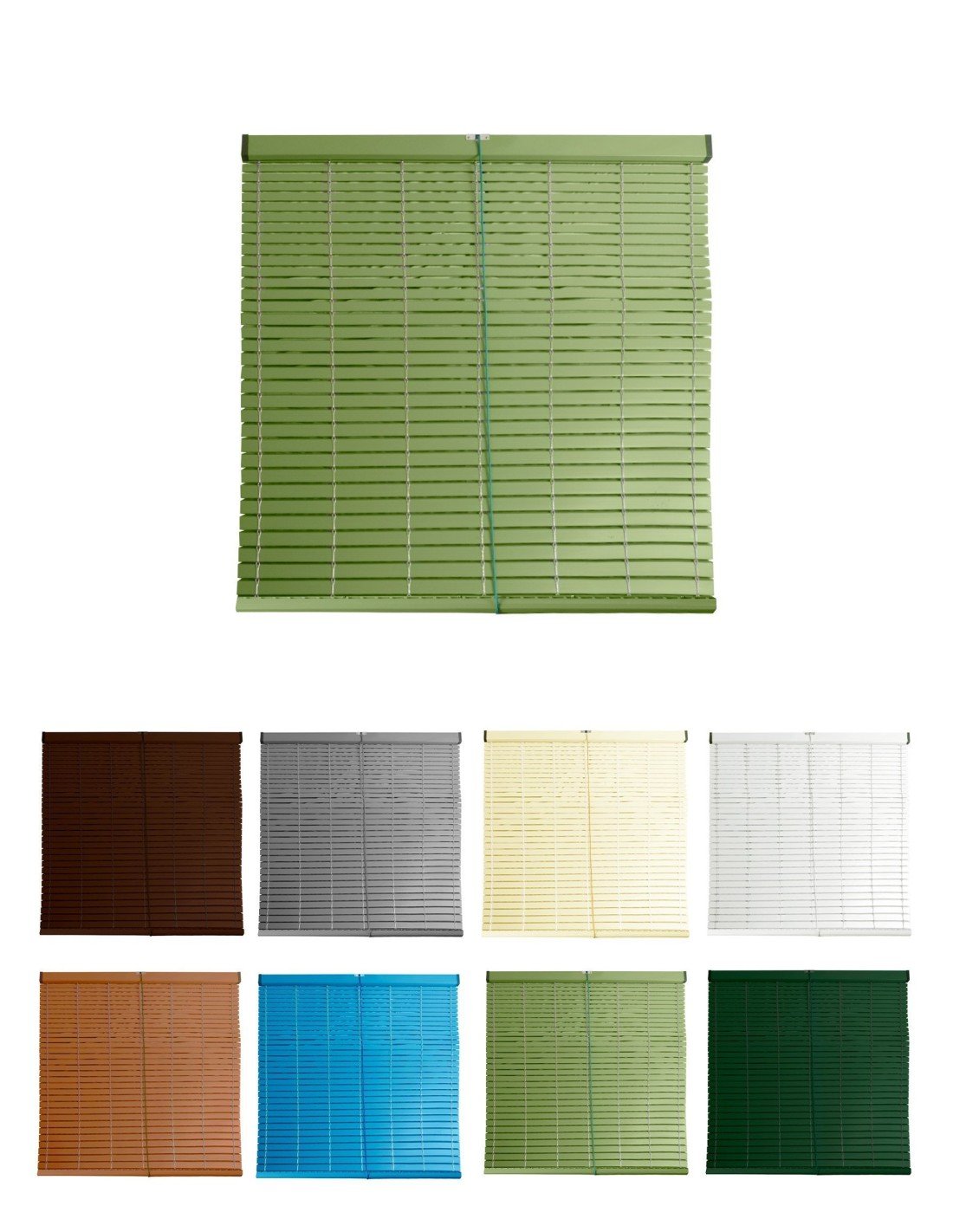Persiana de pvc alicantina con polea metálica | persiana enrollable | estor enrollable para ventanas, puertas, salón y cocina | 80 x 160 cm (verde ol