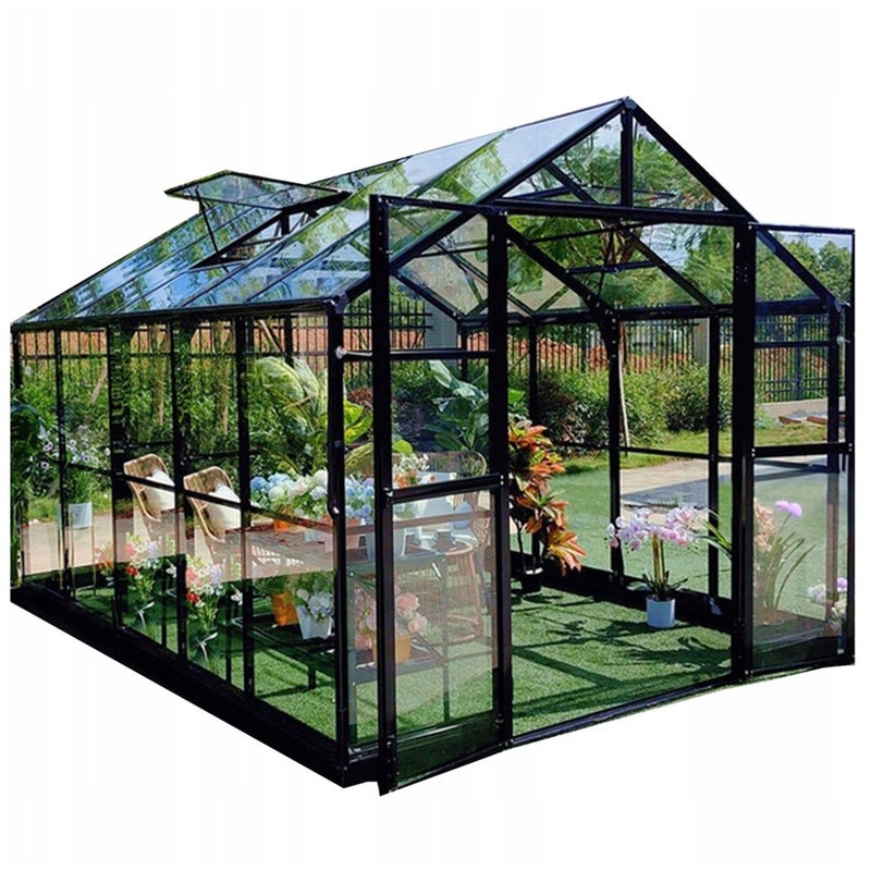 Szklarnia z Poliwęglanu Ogrodowa Solid PC 347x278 cm Czarna Cultivo 1 szt