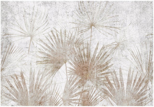 Papel pintado panorámico de hojas de hormigón 400x280 cm - Pegamento incluido - Dormitorio y salón - Moderno