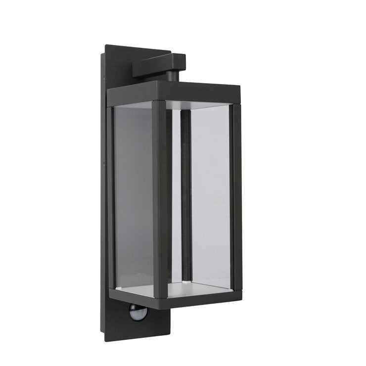Kinkiet zewnętrzny czujnik CLAIRETTE LED 15W Ciepła biel 650lm antracyt wym:38x16,7x12cm IP54 Lucide