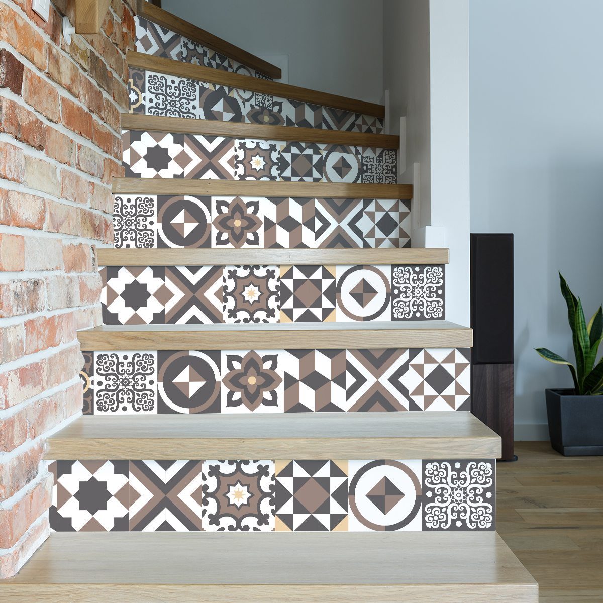 Vinilos tubo de subida baldosas de cemento mariono x 2 - adhesivo pared - sticker revestimiento - 2tirasde15cmx105cm