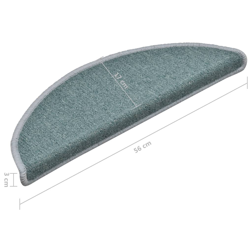 Tapis de marches d'escalier 15 pcs Bleu 56x17x3 cm - 9