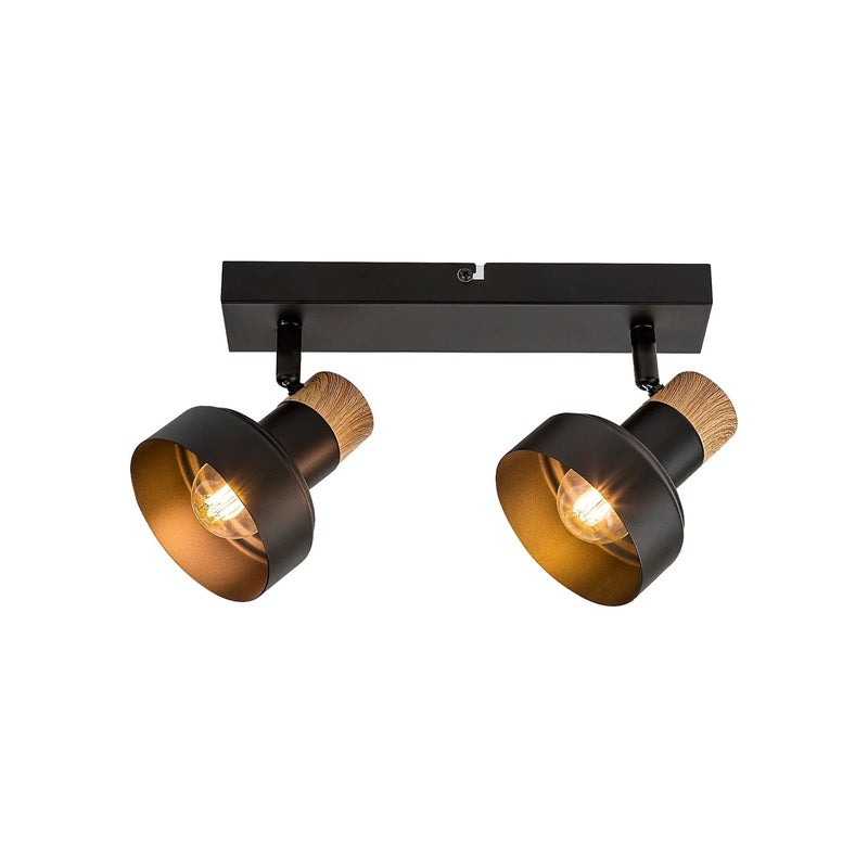 Reflektor sufitowy spot natynkowy Saskia listwa czarny-dąb 2xE14x15W wym: 15 x 29 x 10 cm metal Rabalux
