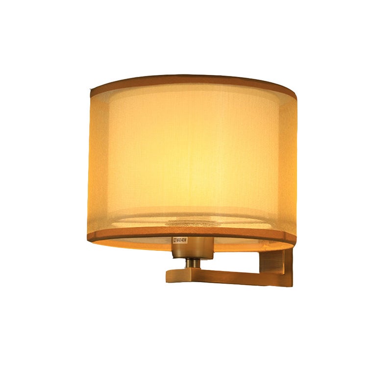 Kinkiet do salonu herbacianego, gabinetu, korytarza przy łóżku, prosty nowoczesny kinkiet, kolor miedziany + abażur z tiulu (bez żarówki E27)