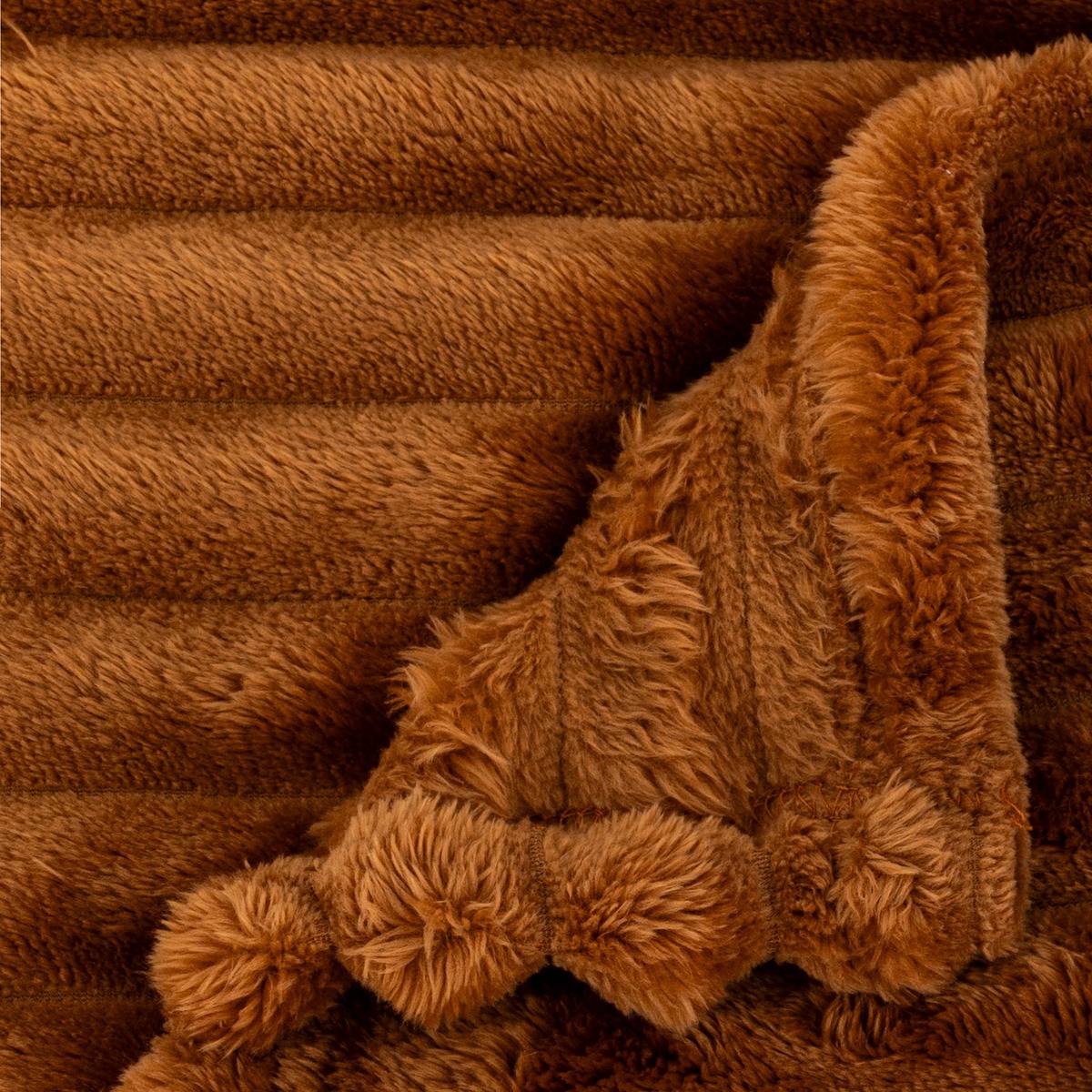 Plaid Flanelle Mattias 130x170cm Marron - Atmosphera Créateur d'intérieur - 4