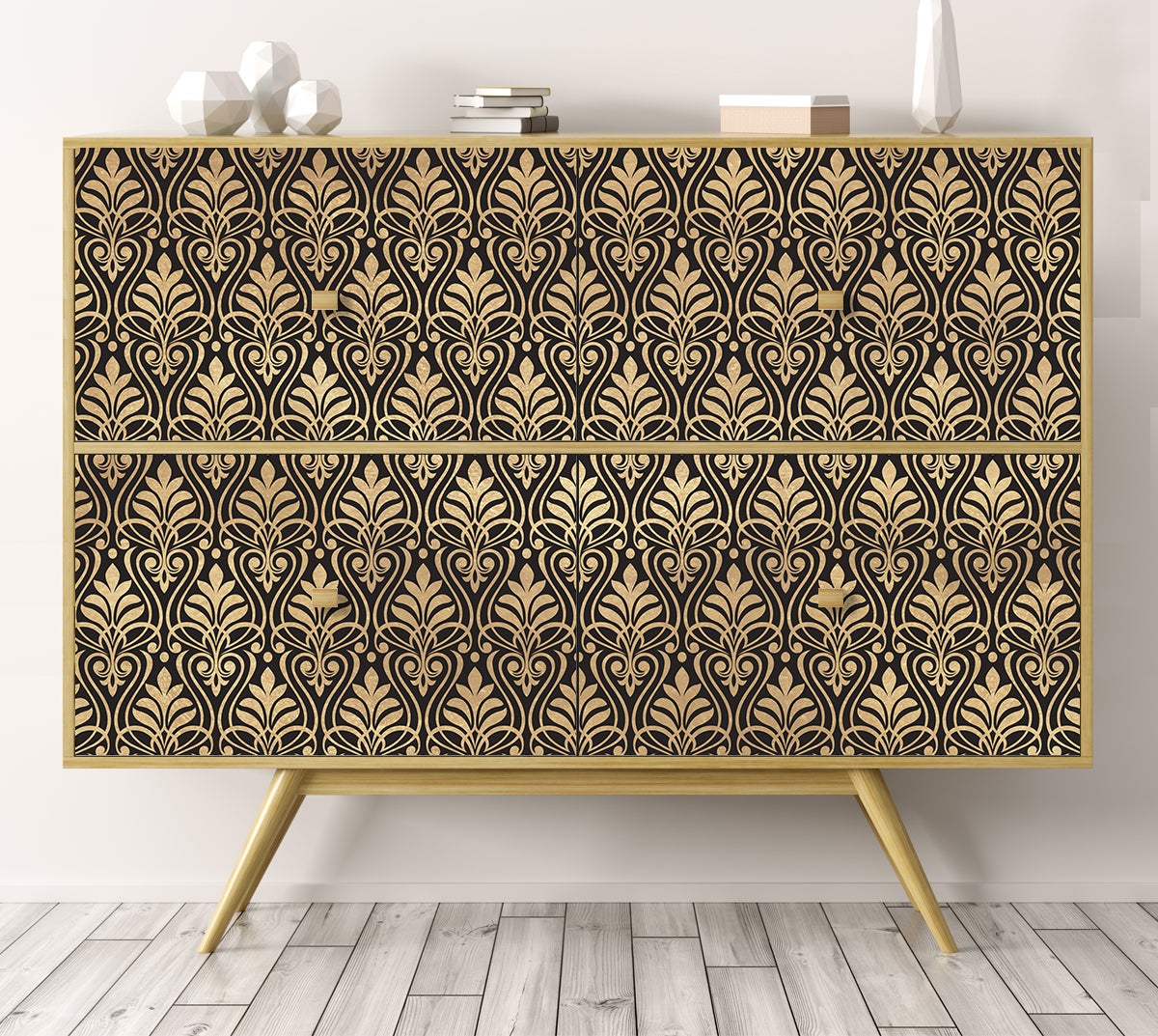 Adhésif décoratif pour meubles, armoires, murs, cuisine, salles de bain - décoration- Art-decó classic floral 100x100 cm - 3