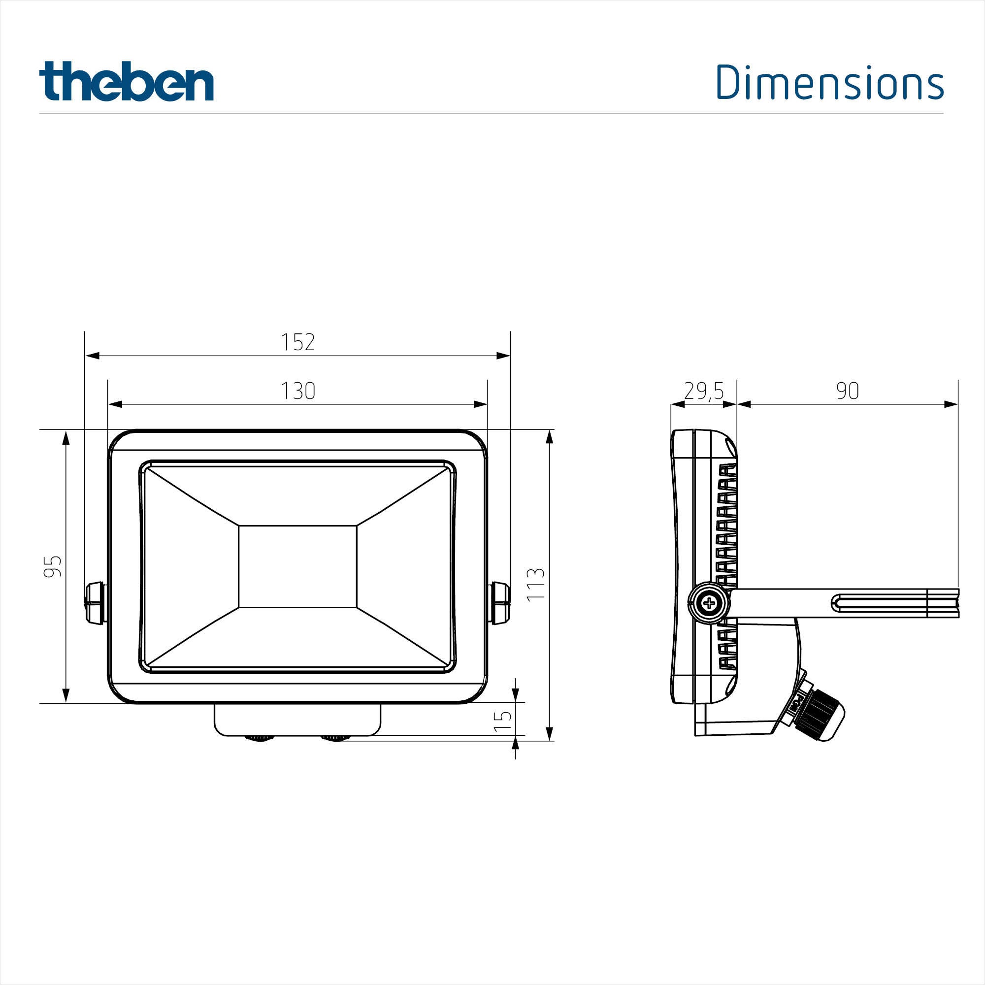 Theben 1020690 theLeda B10L W WH Reflektor LED 10 W, obracany o 360°, 3000 K, ciepła biel - 2