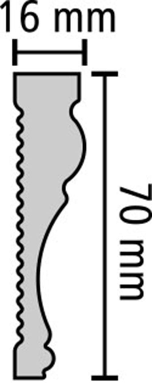 Moldura pared de poliestireno pintable 70 mm x 16 mm x 240cm - 10 und. - 3