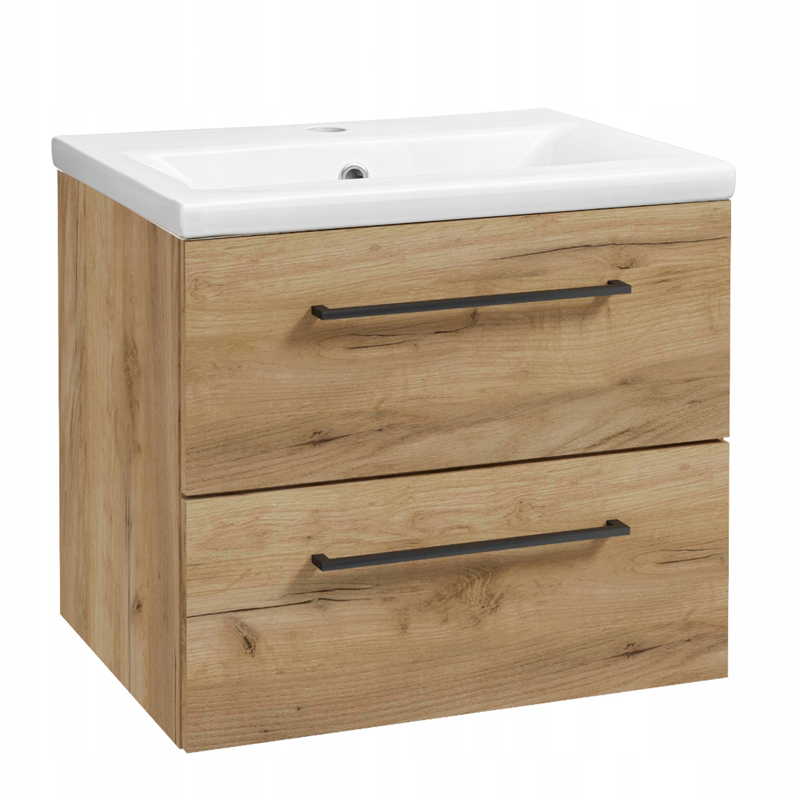 Szafka do Łazienki z Umywalką 50 x 40 cm Dąb Craft Złoty Wisząca SoftClose