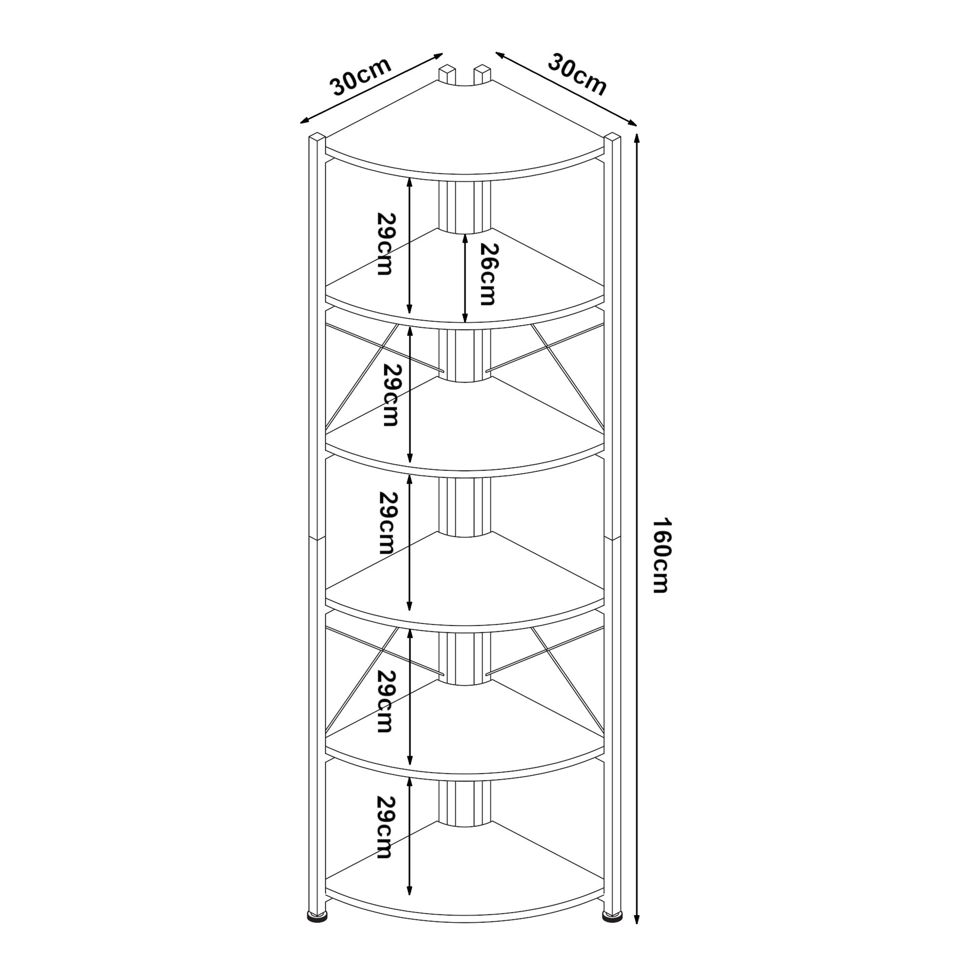 Étagère à plantes Ulfborg 6 niveaux 160 x 30 x 30 cm effet bois noir [en.casa] - 3