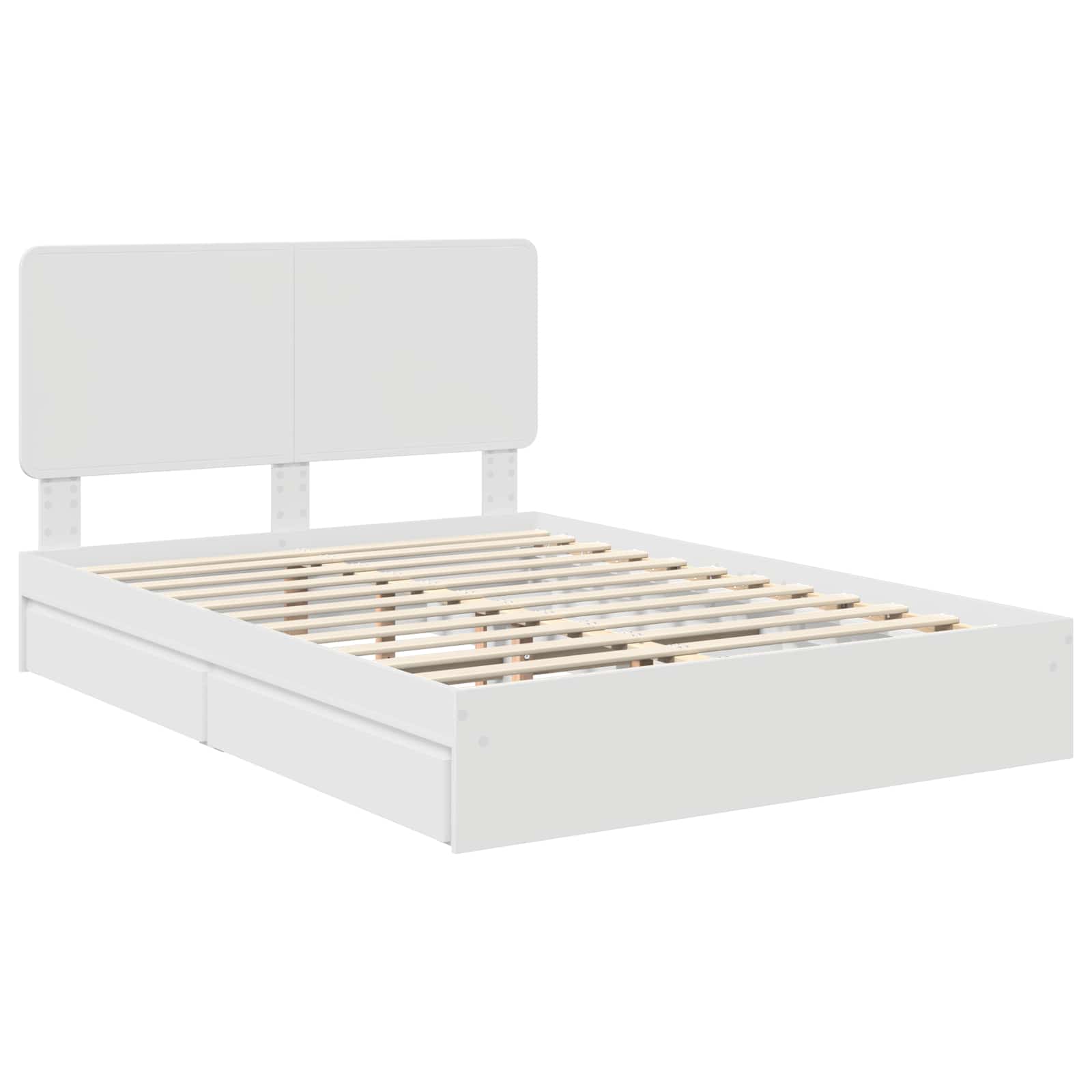 Lit de rangement réglable Blanc 140 x 200 cm panneau de bois - 4