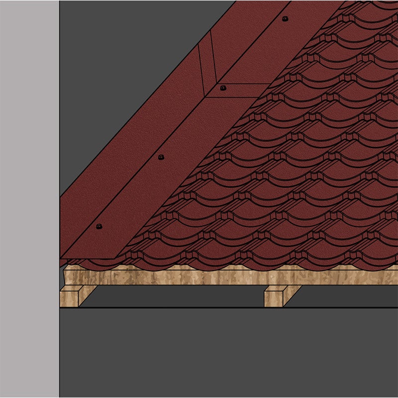 Rive Contre Mur pour tôle tuile BACACIER Tuile R® Brun mat 1000 mm Longueur - 3