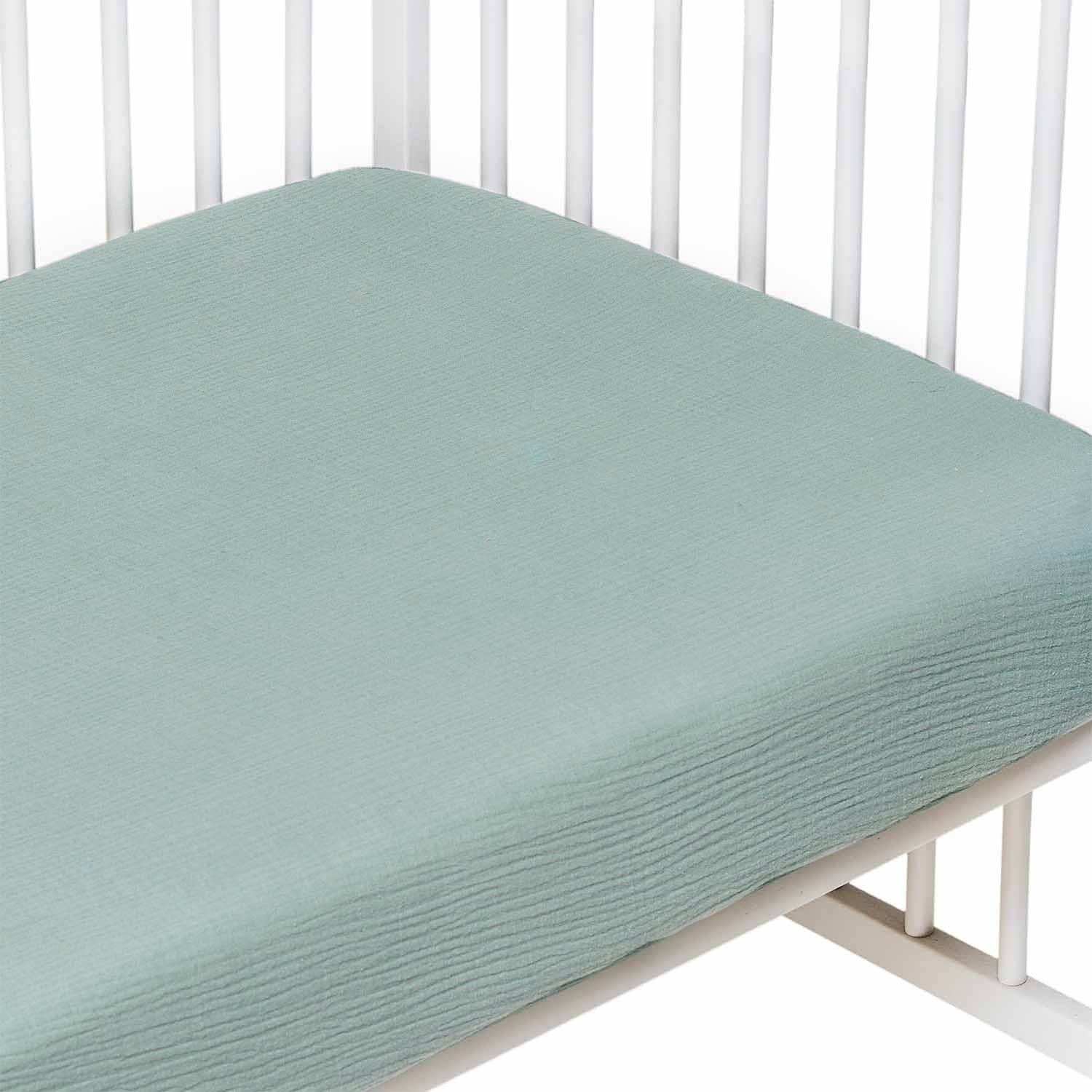 Drap housse uni en gaze de coton - 5