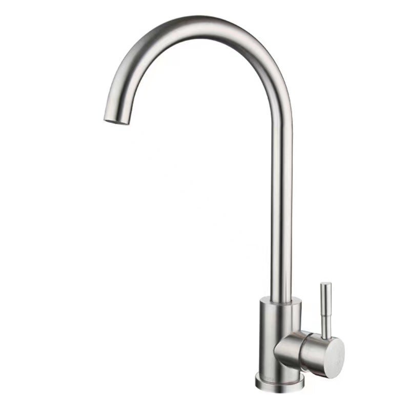 Bateria kuchenna, bateria kuchenna jednouchwytowa, obrotowa 360°, wysoki wylot wody, bateria kuchenna ze stali nierdzewnej z ciepłą i zimną wodą