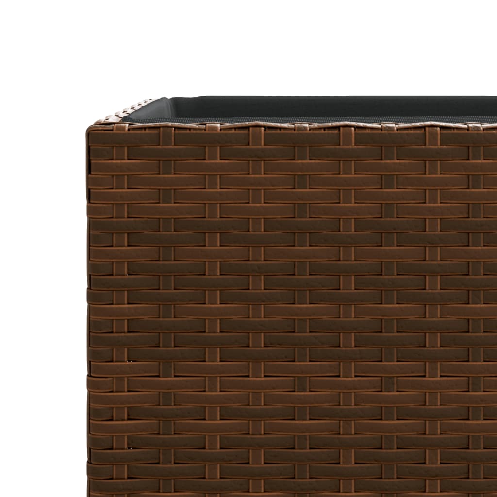 Jardinière bac lit surélevé plantes fleurs jardin terrasses d'extérieur 3 pcs résine tressée marron 02_0038886 - 6