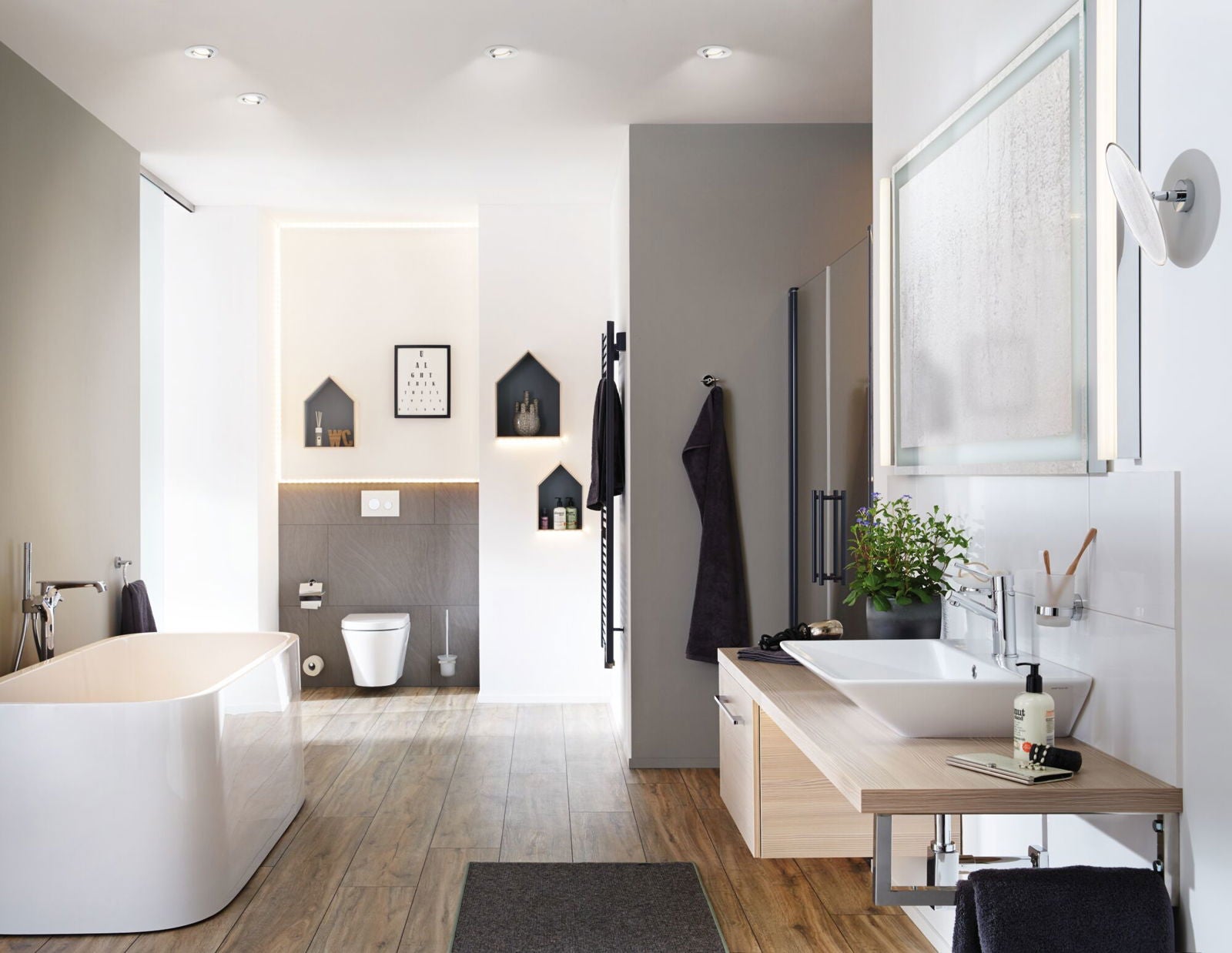 Spot encastré LED Nova Plus Kit de 3 orientable IP65 rond 93mm 30° GU10 3x7W 3x460lm 230V gradable 2700K Blanc dépoli - 6