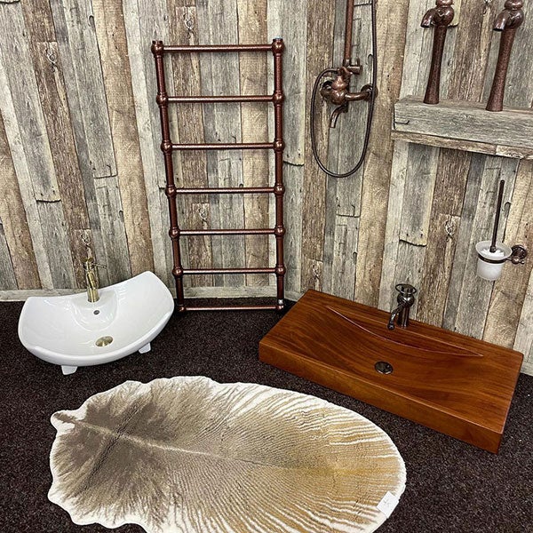 Scaldasalviette elettrico connesso ramato - HxL 1170x504mm - 300 Watt - RET1170/504E8COPW - 4