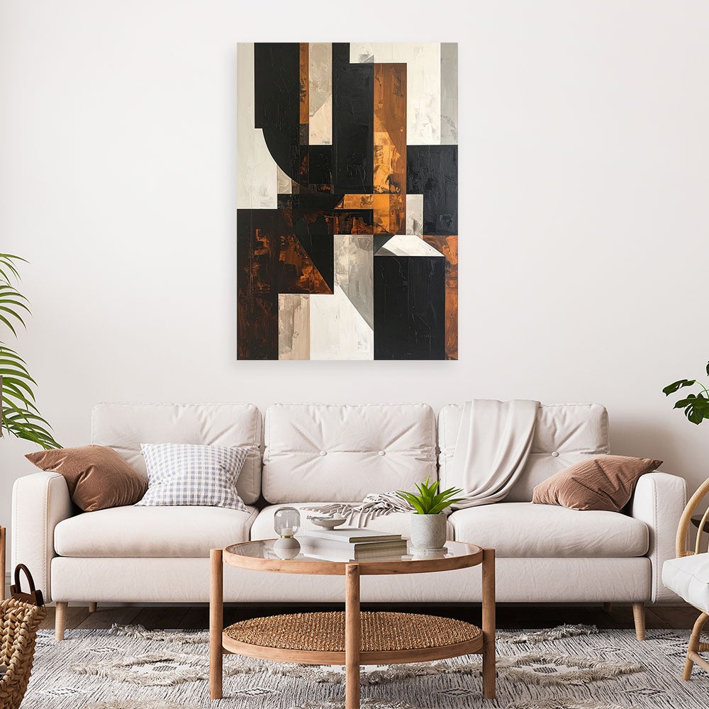 Obraz do salonu sypialni biura loftu, Abstrakcja tekstura brązowy 60x90 - 2