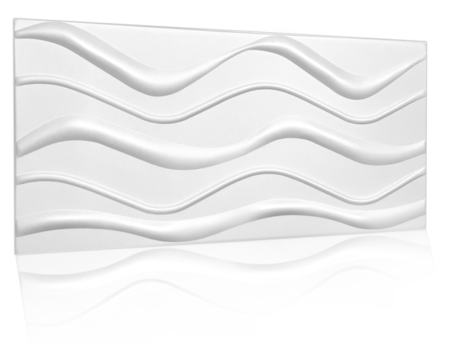 4m² / 8 Peças - Painéis Murais 3D em Poliestireno | Revestimento para Paredes e Tetos | Decoração de Parede Design Big Wave