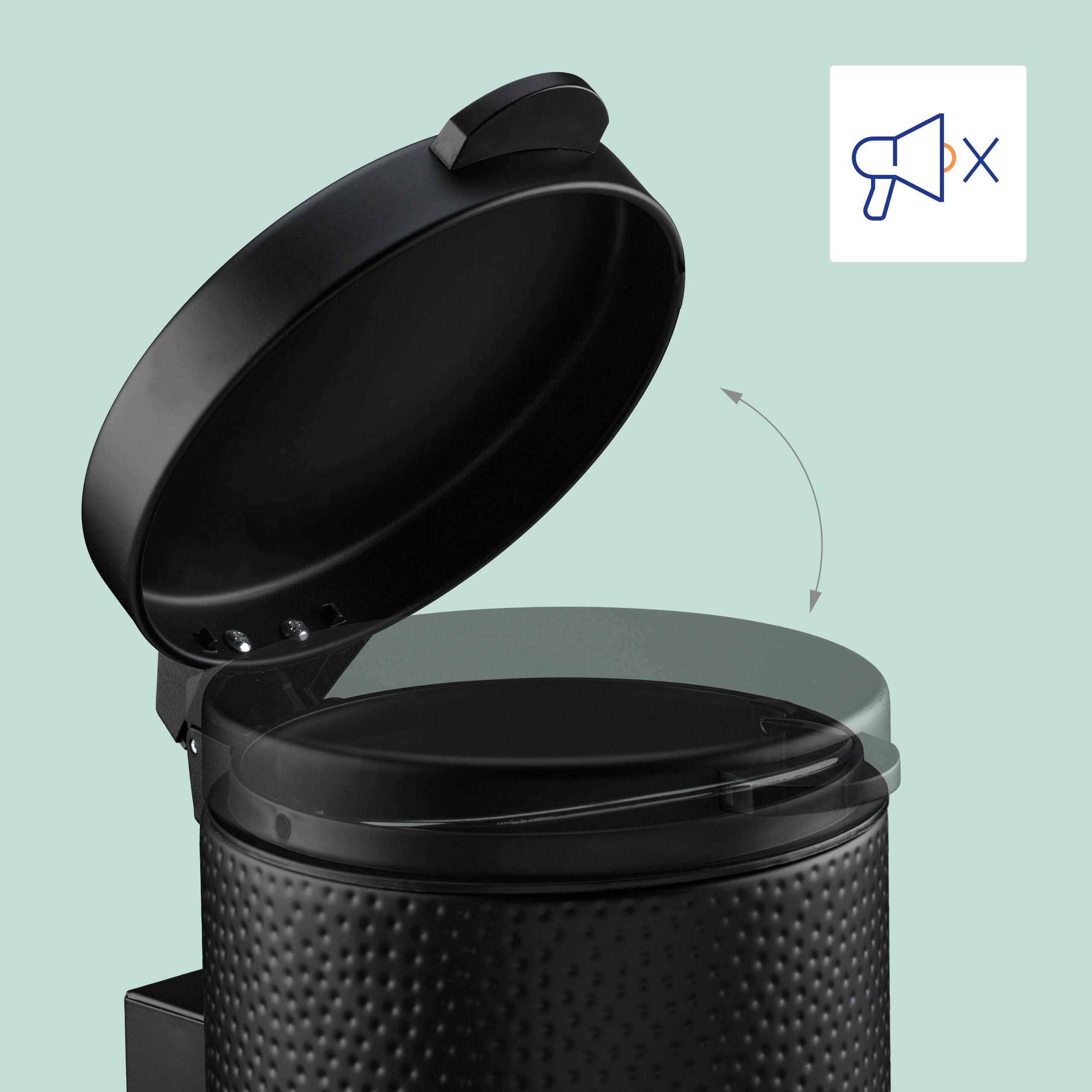 Relaxdays Poubelle De Salle De Bain, 5 Litres, Pédale, Rabattage Automatique, Seau Intérieur Amovible, Carré, Gris Clair