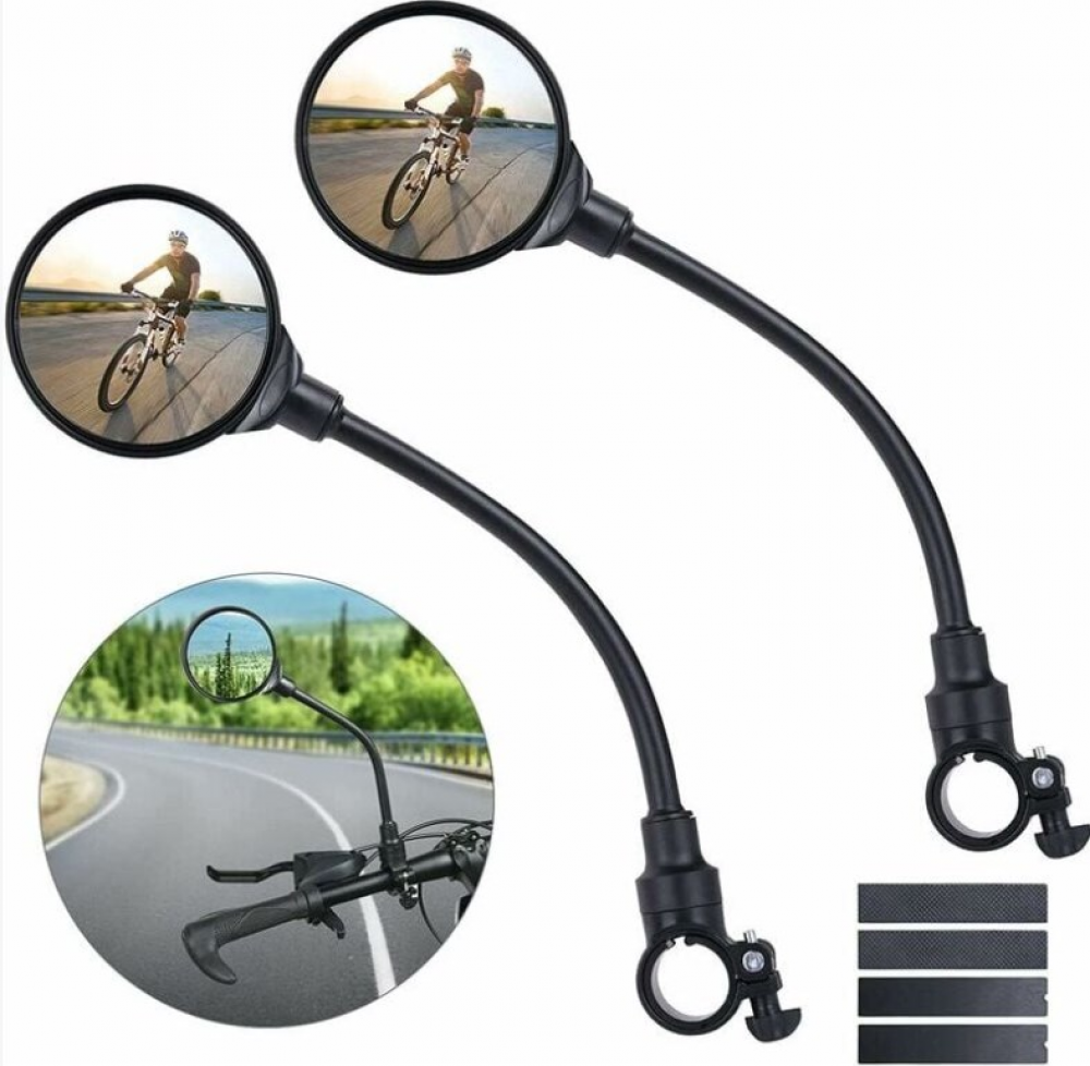Rétroviseur Vélo, 2 Rétroviseurs de Vélo Grand Angle Rotatifs à 360°, Rétroviseurs de Sécurité Convexes en Acrylique pour Guidon de 22 à 30 mm - 5
