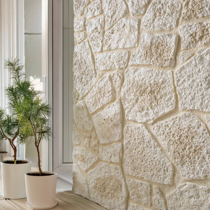 Parement imitation pierre beige béton 1 m2 - 2