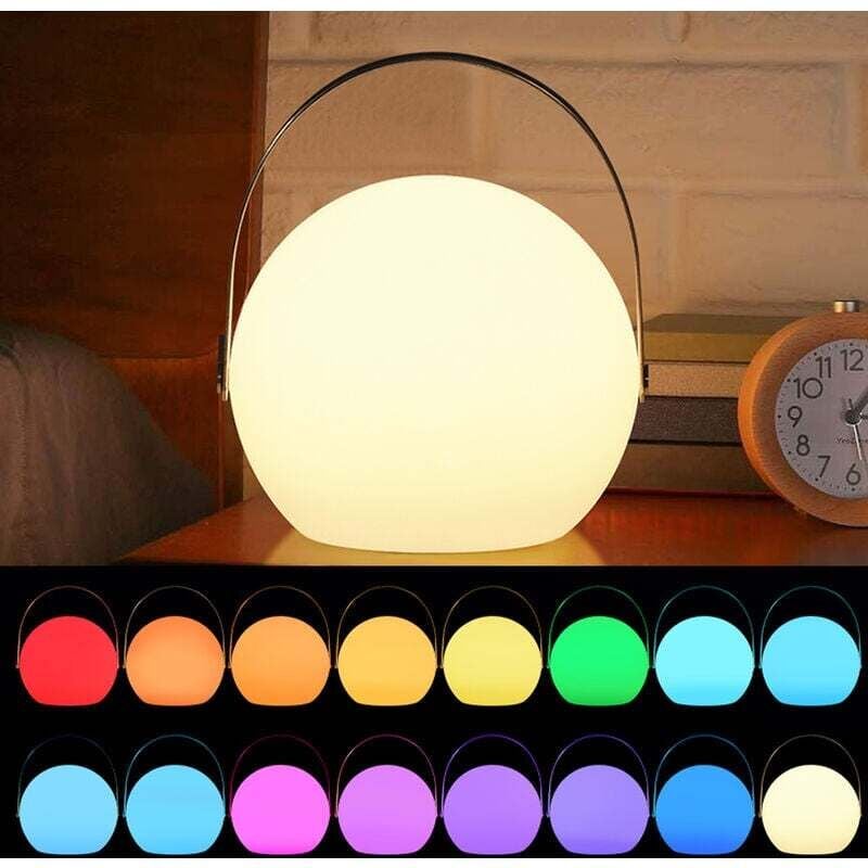 Lampe de Table LED Veilleuse Portable Nomade Lampe de Chevet Portative LED Rechargeable sans Fil Multicolore Pour Jardin Extérieur - 2