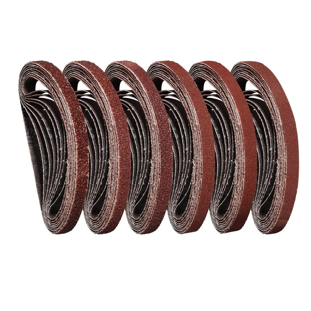 Lot De 10 Bandes Abrasives 75 X 457 Mm Grain 40 – Haute Performance Pour Ponceuse à Bande Bois & Métal