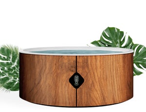 Spa Gonflable Tahiti Coco Spa effet bois Bain Nordique | Diamètre 180 cm| H 70 cm | 1100L | Moteur 2040 W | Jusqu'à 6 Personnes | Massage 140 Jets